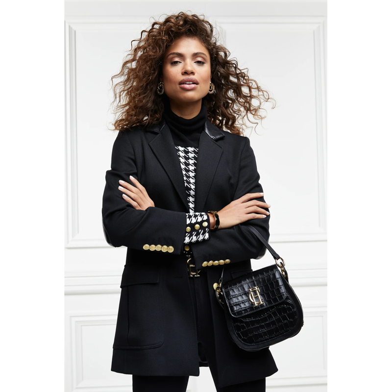 Holland Cooper Chelsea Saddle Bag - Black Croc-7